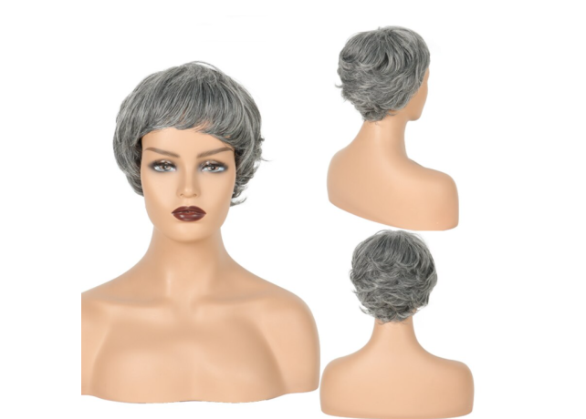 Peruca din par natural Grey Scurt